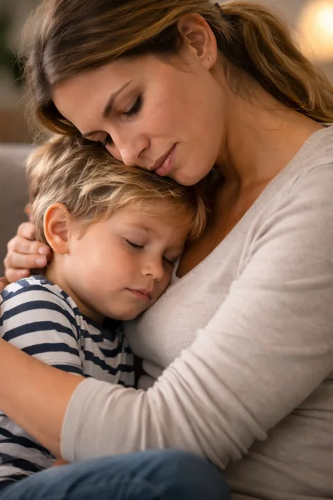 Мама обіймає дитину